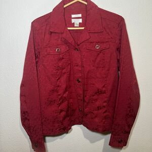 Christopher & Banks Stretchy Floral Print Shirt Jacket Size M‎